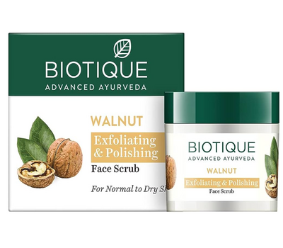 Отшелушивающий и полирующий скраб для лица ГРЕЦКИЙ ОРЕХ, Биотик / WALNUT, Exfoliating & Polishing Face Scrub, Biotique, 50 г.