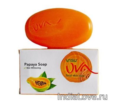 Травяное мыло Папайя Васу / Papaya soap , Vasu , 125 гр.