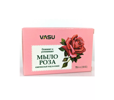 МЫЛО РОЗА Освежает и успокаивает, Васу / Refreshes & Soothes ROSE SOAP, Vasu , 75 гр