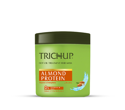 Маска для волос, МИНДАЛЬНЫЙ ПРОТЕИН, Васу Тричуп / Trichup Hair Mask ALMOND PROTEIN Hot Oil Treatment, Vasu 500 мл