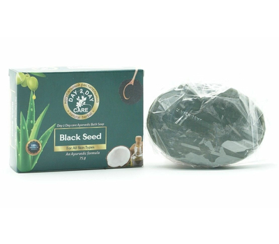 Туалетное мыло С ЧЕРНЫМ ТМИНОМ (черные семена), для всех типов кожи, Дэй Ту Дэй Кэр / Ayurvedic Bath Soap BLACK SEED, For All Skin Types, Day 2 Day Care, 75 гр