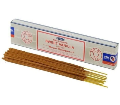 Nag Champa SWEET VANILLA Incense, Satya (Благовония НАГ ЧАМПА СЛАДКАЯ ВАНИЛЬ, Сатья), 15 г.