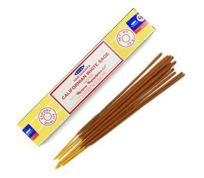 Nag Champa CALIFORNIAN WHITE SAGE Incense, Satya (Благовония НАГ ЧАМПА КАЛИФОРНИЙСКИЙ БЕЛЫЙ ШАЛФЕЙ, Сатья), 15 г.