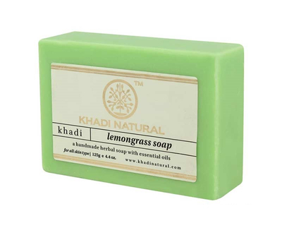 ЛЕМОНГРАСС Мыло ручной работы с эфирными маслами, Кхади / LEMONGRASS Handmade Herbal Soap With Essential Oils, Khadi, 125 гр.