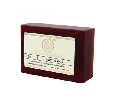 МИНДАЛЬ Мыло ручной работы с эфирными маслами, Кхади / ALMOND Handmade Herbal Soap With Essential Oils, 125 гр.
