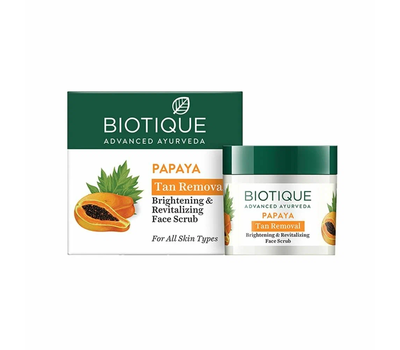 ПАПАЙЯ осветляющий скраб для лица, для всех типов кожи, Биотик / PAPAYA Tan-Removal Face Scrub, Biotique, 75 гр.