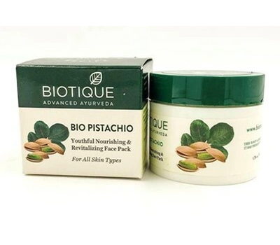 ФИСТАШКА Антивозрастная питательная маска для лица, для всех типов кожи, Биотик, 50 г. / PISTACHIO Anti-Ageing Nourishing Face Pack, Biotique