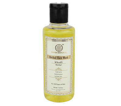 Гель для умывания Кхади ТРАВЯНОЙ, Для всех типов кожи, 210 мл. / Herbal Face Wash Khadi HERBAL, Khadi Natural