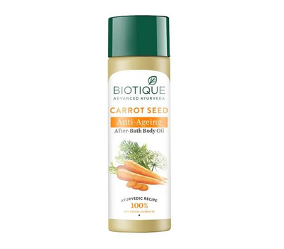 Омолаживающее масло для тела Семена Моркови / Biotique, Bio Carrot Anti-Agening After Bath Body Oil, 120 мл.